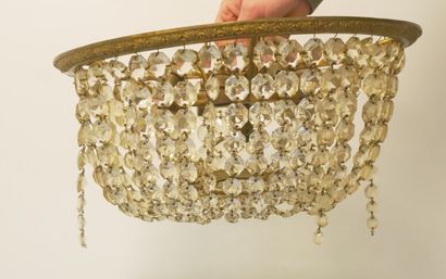 
Petit lustre à 10 lumières en bronze et...