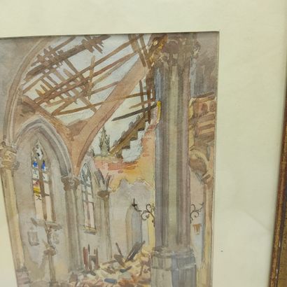 GOGOIS

Vue d'intérieur d'église, 1918

Aquarelle,...