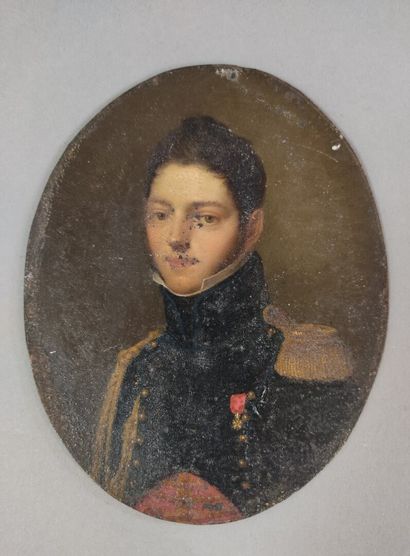 Ecole du XIXe s.

Portrait d'un officier...