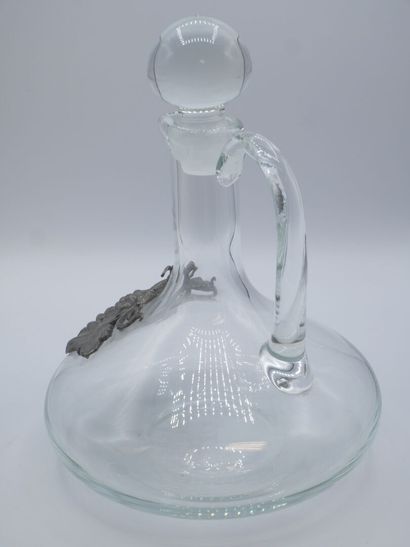 Carafe / Décanteur en cristal (?) avec décor...