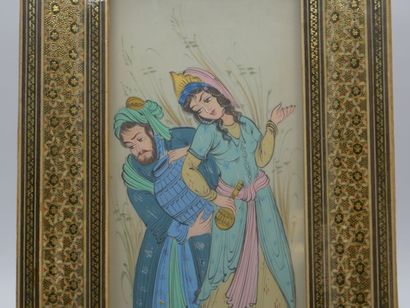 Peinture de style Perse encadrée.

Cadre...