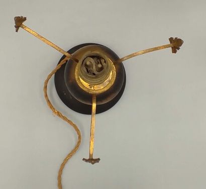 Pied de lampe en verre marmoréen à décor...