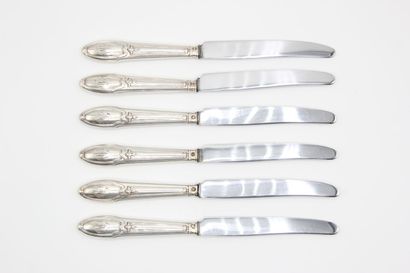 Service of 6 knives of inspiration Art Nouveau...