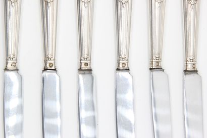 Service of 6 knives of inspiration Art Nouveau...