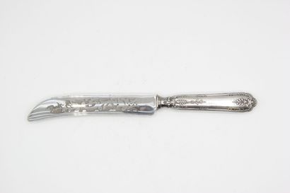 Empire style bread knife with silver handle...