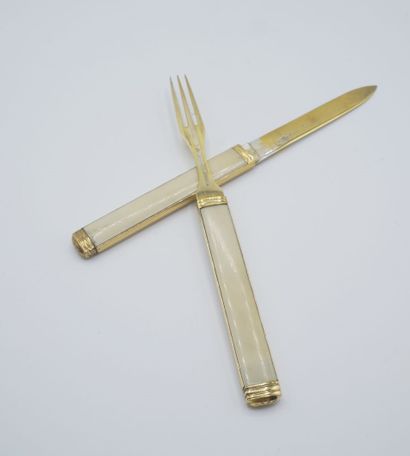 Gustave KELLER.

Travelling cutlery in vermeil...