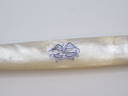 Service of 12 fruit knives with mother-of-pearl...