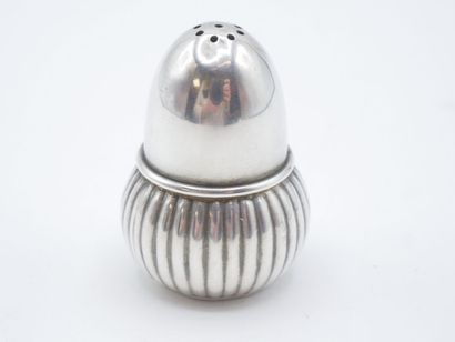 Silver salt cellar in the shape of an 