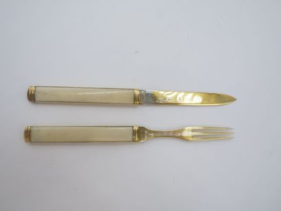 Gustave KELLER.

Travelling cutlery in vermeil...