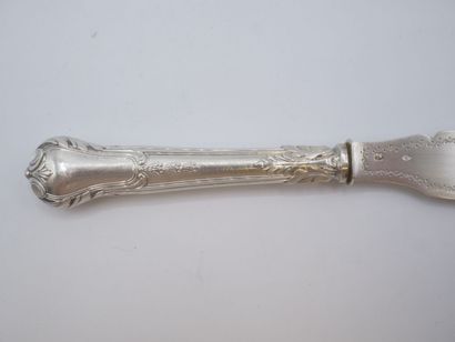 Cheese knife entirely in silver (silver handle...
