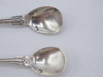 Pair of silver salt shovels of the 