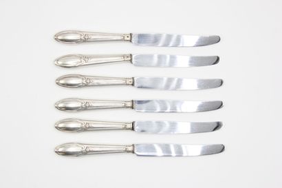 Service of 6 knives of inspiration Art Nouveau...