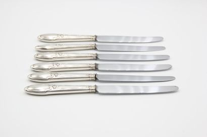 Service of 6 knives of inspiration Art Nouveau...