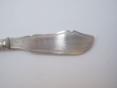 Cheese knife entirely in silver (silver handle...