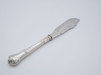 Cheese knife entirely in silver (silver handle...