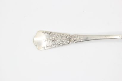 Vve COMPERE 

Silver sugar spoon with relief...