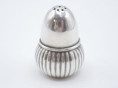 Silver salt cellar in the shape of an 