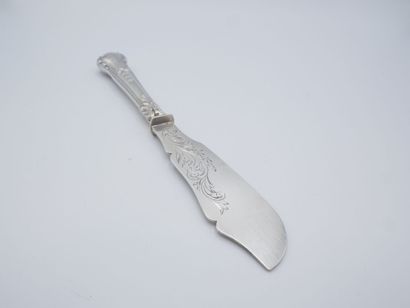 Cheese knife entirely in silver (silver handle...
