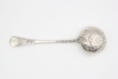 Vve COMPERE 

Silver sugar spoon with relief...