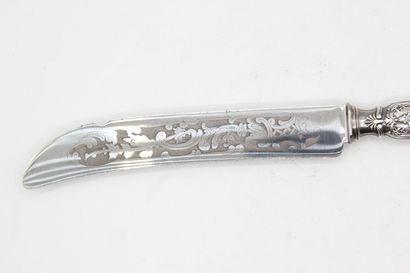 Empire style bread knife with silver handle...