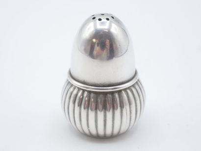 Silver salt cellar in the shape of an 