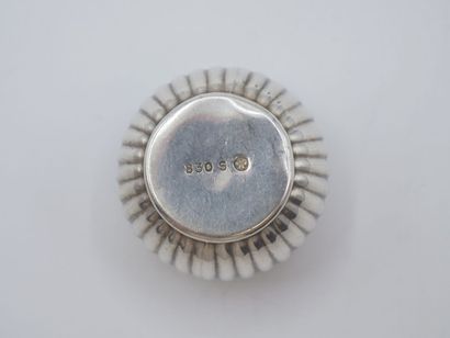 Silver salt cellar in the shape of an 