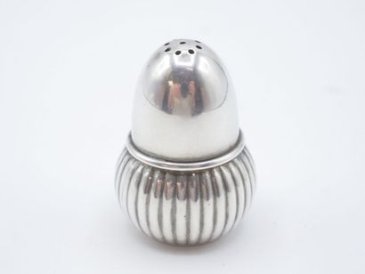 Silver salt cellar in the shape of an 