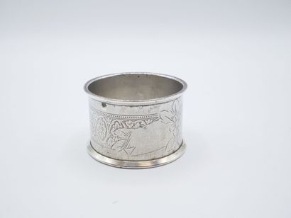 Silver napkin ring. Virgin cartouche on the...