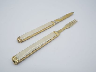 Gustave KELLER.

Travelling cutlery in vermeil...