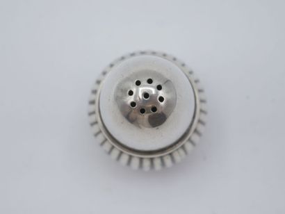 Silver salt cellar in the shape of an 