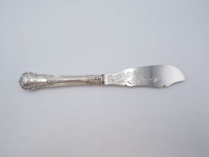 Cheese knife entirely in silver (silver handle...