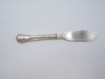 Cheese knife entirely in silver (silver handle...