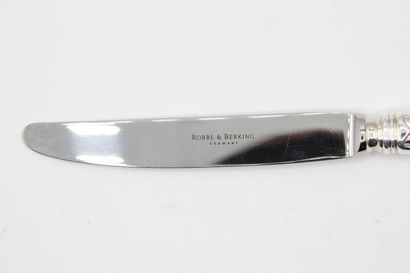 Complete set of table knives with silver...