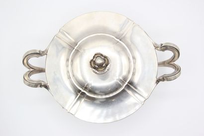 Covered vegetable dish and its lining in...