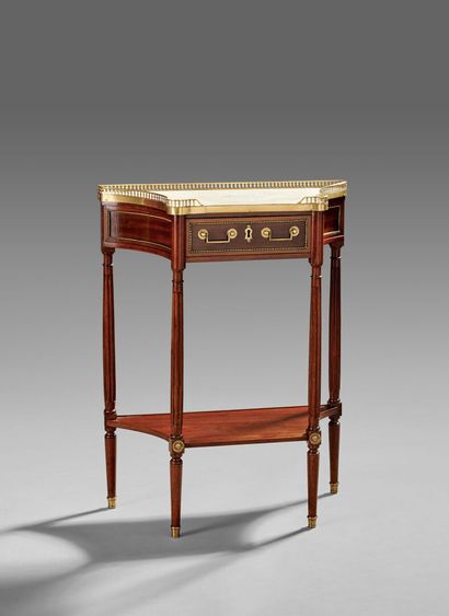 Mahogany and mahogany veneer trapezoidal...