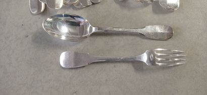 Important silver menagere, 172 pieces model...