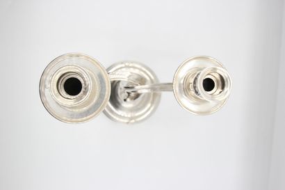 AUCOC

Silver candelabra with two intertwined...
