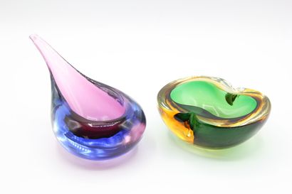 MURANO,

Deux vide-poches en verre. 

L'un...