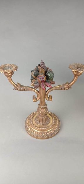Pair of candlesticks with two arms of lights...