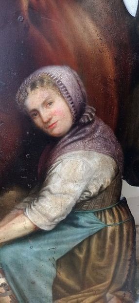 Curious sign of milkmaid in cut and painted...