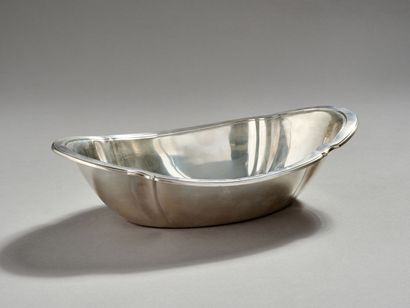 Oblong silver cup of slightly moved form.

Hallmark...