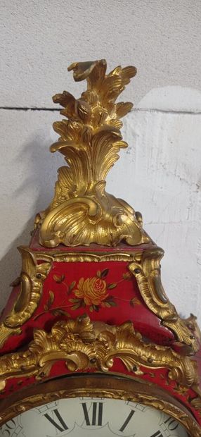 Cartel and its base of lamp in red varnish...