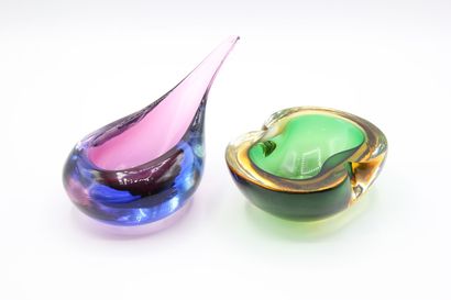 MURANO,

Deux vide-poches en verre. 

L'un...