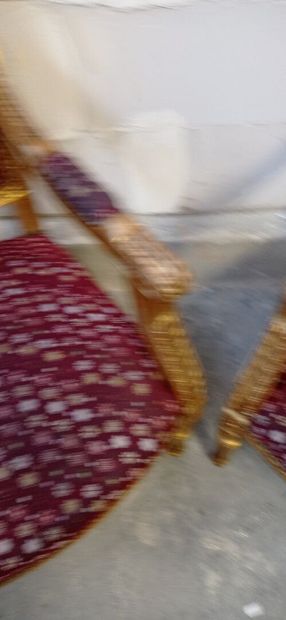 Paire de fauteuils à dossier plat en bois...