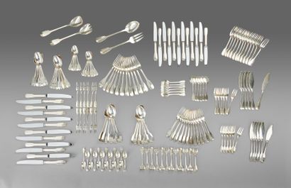 Important silver menagere, 172 pieces model...