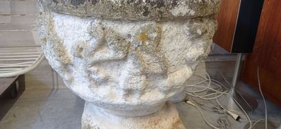 Vasque sur piédouche en pierre reconstituée.

Décor...