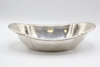 Oblong silver cup of slightly moved form.

Hallmark...