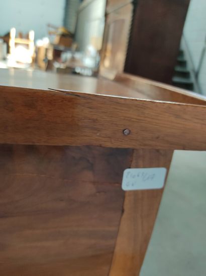 Walnut coffee table, opening to a screen...