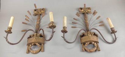 Suite of four sconces with two arms of lights...