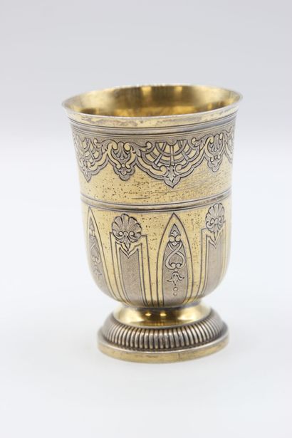 A vermeil tulip-shaped tumbler decorated...